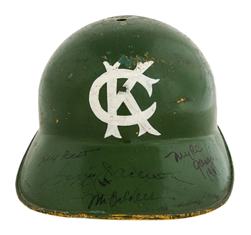 1967 Reggie Jackson Rookie Year Game Used and Signed  Batting Helmet (JT Sports and JSA LOAs)